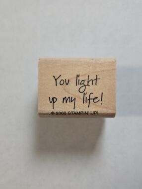 Stampin' Up! 2002 "You light up my life!" Wooden Rubber Craft Stamp